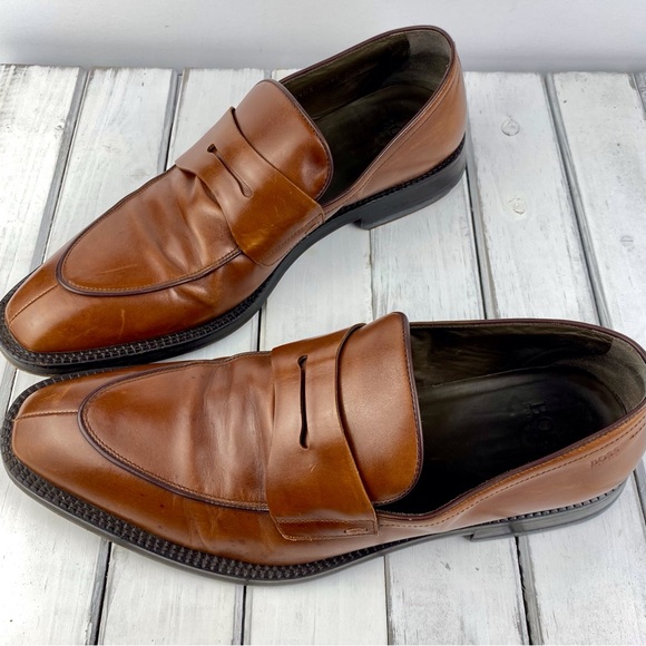 Hugo Boss Men's Brown Loafers, UK 9.5/US 11, Leather, Made in Italy - Picture 3 of 11